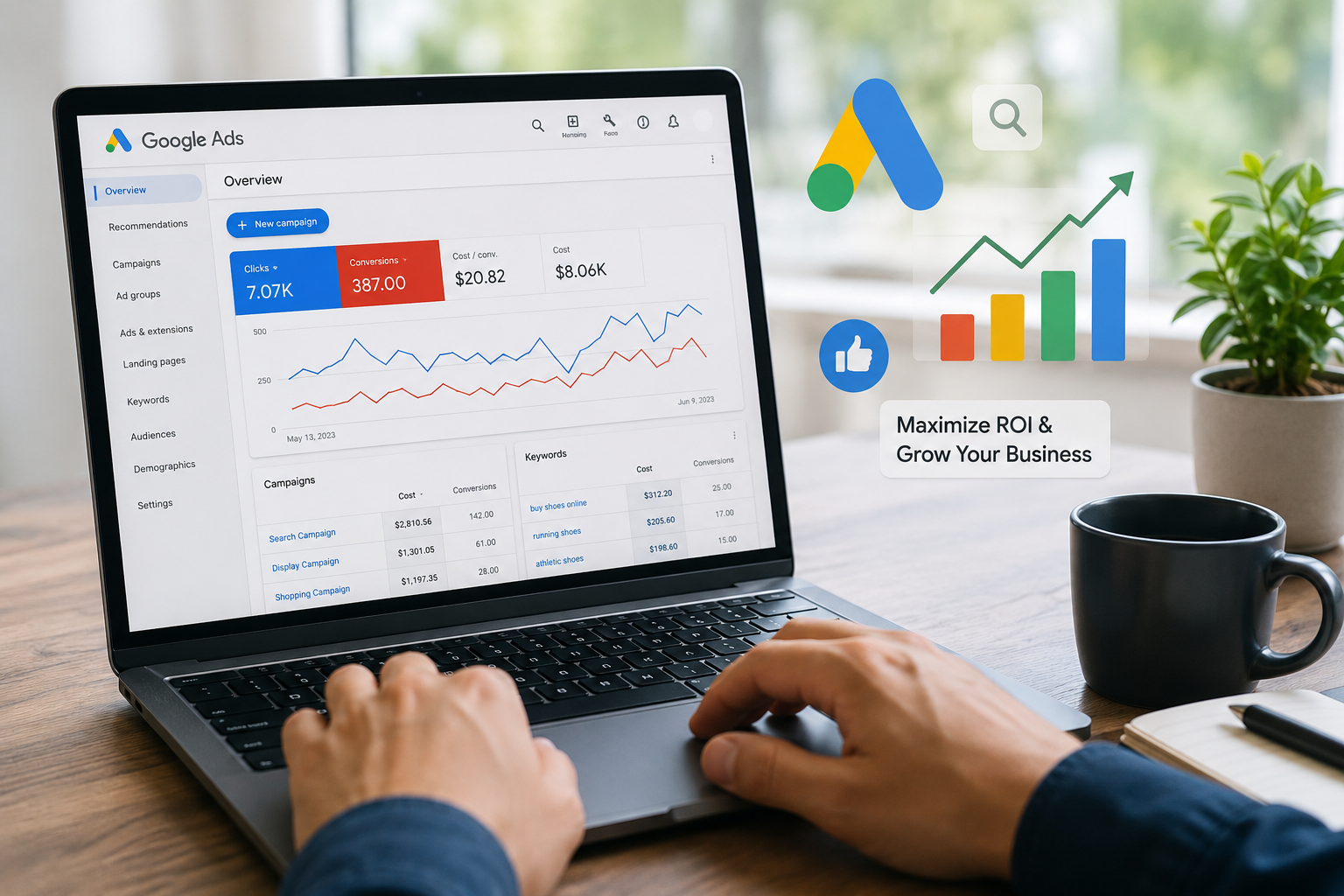 Our strategies are fundamentally rooted in data. As a trusted Google Ads Expert, we go beyond surface-level metrics to uncover deep, actionable insights that drive campaign performance and business growth. By harnessing the power of Google’s AI and machine learning algorithms, such as Smart Bidding, we optimize campaigns in real-time to capitalize on conversion opportunities. Our process involves rigorous analysis of performance data, competitor activity, and market trends. This data-driven intelligence allows us to make informed decisions about budget allocation, keyword selection, and audience targeting. The expertise of a Google Ads Expert ensures that every campaign is strategically optimized for maximum efficiency and profitability. The result is a continuously improving campaign that adapts to the dynamic digital environment, consistently driving down cost-per-acquisition (CPA), increasing conversions, and maximizing your return on investment.